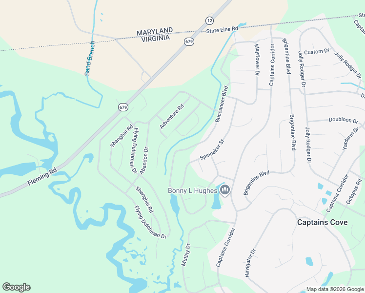 map of restaurants, bars, coffee shops, grocery stores, and more near 2358 Buccaneer Boulevard in Greenbackville