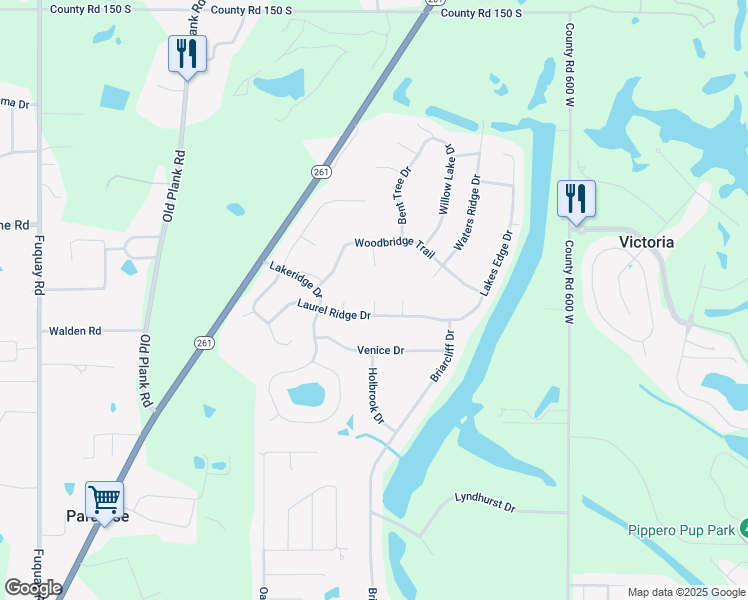 map of restaurants, bars, coffee shops, grocery stores, and more near 2222 Ledgewood Court in Newburgh