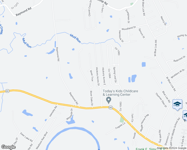 map of restaurants, bars, coffee shops, grocery stores, and more near 238 River Trce in Shepherdsville