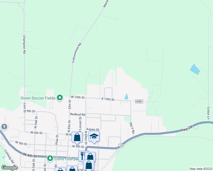 map of restaurants, bars, coffee shops, grocery stores, and more near 510 McClaren Way in Dixon