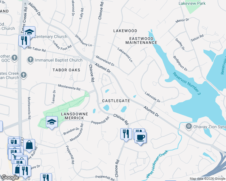 map of restaurants, bars, coffee shops, grocery stores, and more near 1892 Honey Spring Place in Lexington