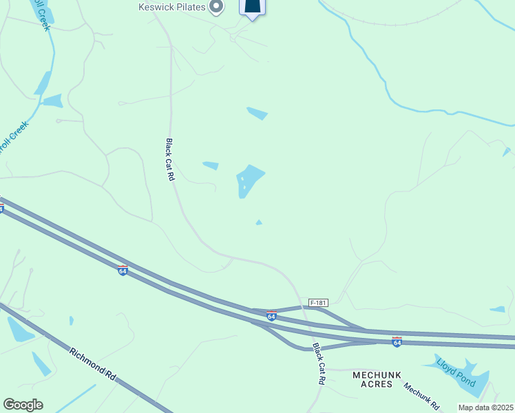 map of restaurants, bars, coffee shops, grocery stores, and more near 1075 Black Cat Road in Keswick