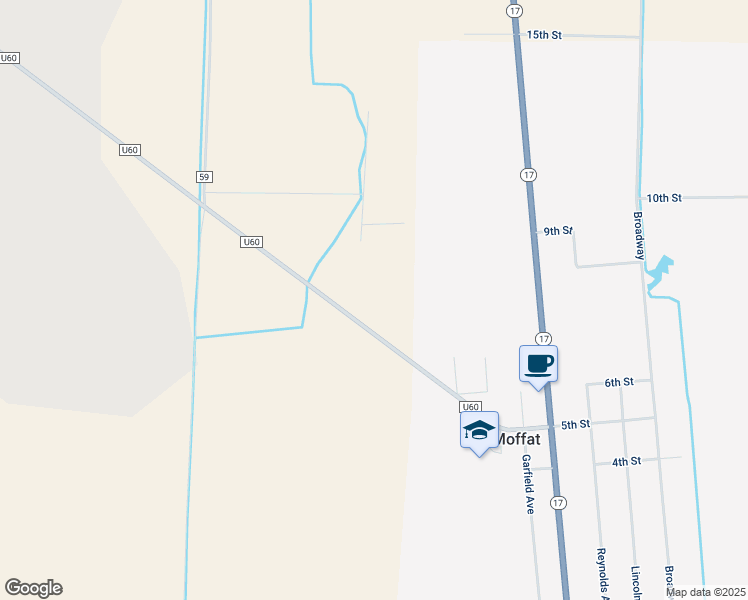 map of restaurants, bars, coffee shops, grocery stores, and more near in Moffat