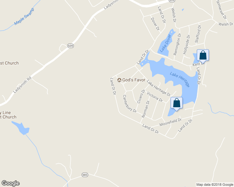 map of restaurants, bars, coffee shops, grocery stores, and more near 208 Land Or Drive in Ruther Glen