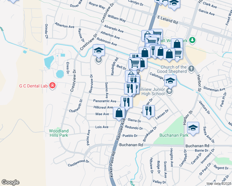 map of restaurants, bars, coffee shops, grocery stores, and more near 50 Linscheid Drive in Pittsburg
