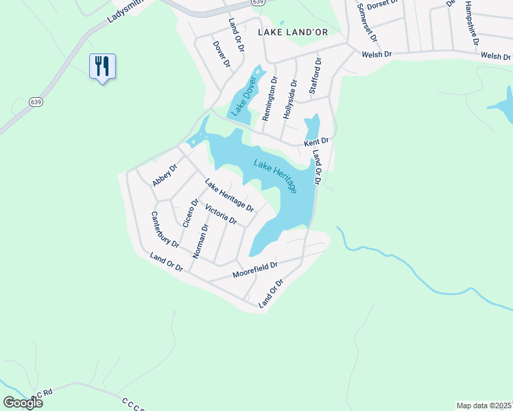 map of restaurants, bars, coffee shops, grocery stores, and more near 996 Lake Heritage Drive in Ruther Glen