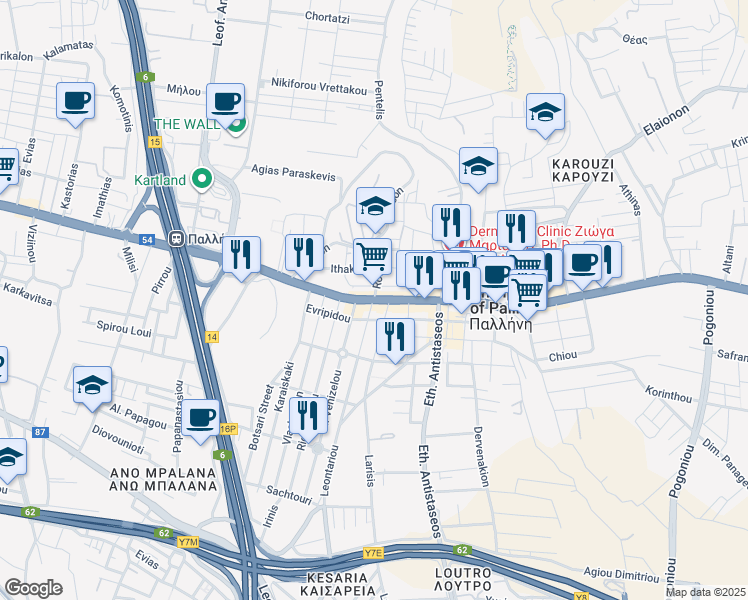map of restaurants, bars, coffee shops, grocery stores, and more near in 