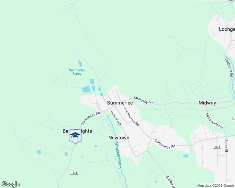 map of restaurants, bars, coffee shops, grocery stores, and more near Byrnside Street in Oak Hill