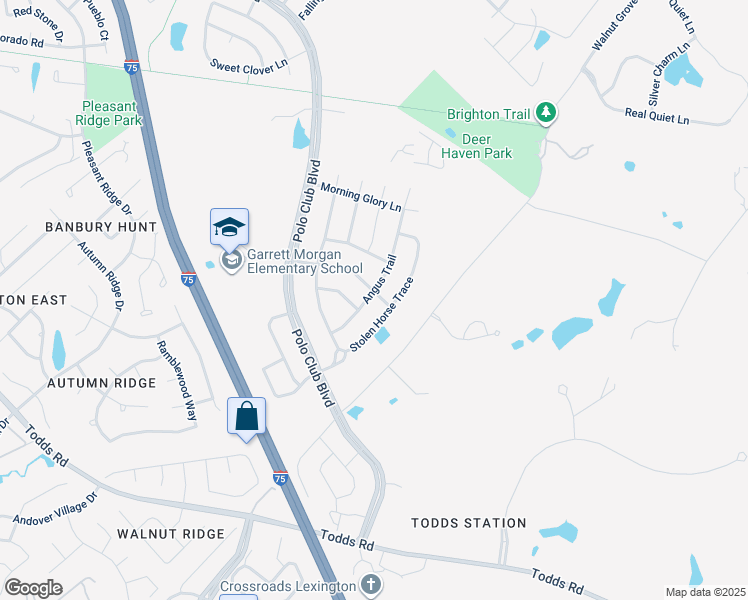 map of restaurants, bars, coffee shops, grocery stores, and more near 1240 Angus Trail in Lexington