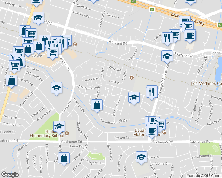map of restaurants, bars, coffee shops, grocery stores, and more near 4 Meadowbrook Avenue in Pittsburg