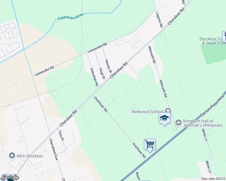 map of restaurants, bars, coffee shops, grocery stores, and more near 5429 Teixeira Drive in Stockton