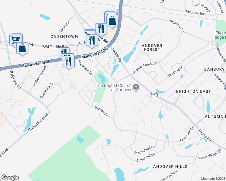 map of restaurants, bars, coffee shops, grocery stores, and more near 264 Forest Hill Drive in Lexington