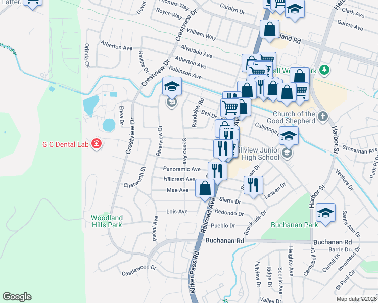 map of restaurants, bars, coffee shops, grocery stores, and more near 91 Manville Avenue in Pittsburg