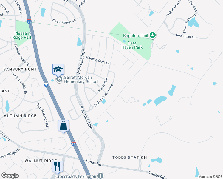 map of restaurants, bars, coffee shops, grocery stores, and more near 3748 Stolen Horse Trace in Lexington