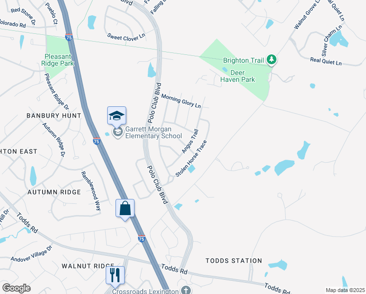 map of restaurants, bars, coffee shops, grocery stores, and more near 1240 Angus Trail in Lexington