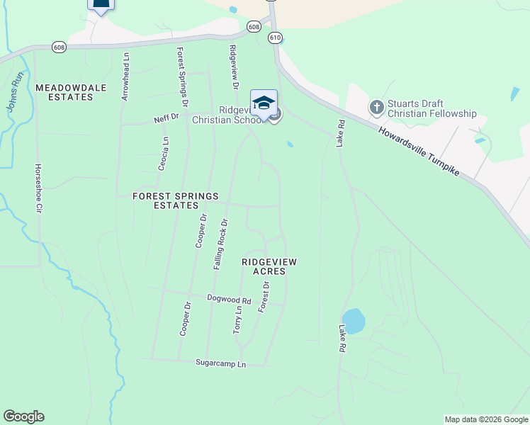 map of restaurants, bars, coffee shops, grocery stores, and more near 87 Flint Mountain Dr in Stuarts Draft