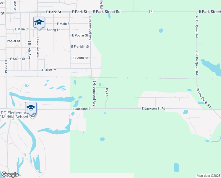 map of restaurants, bars, coffee shops, grocery stores, and more near 1564 Ivy Lane in Du Quoin