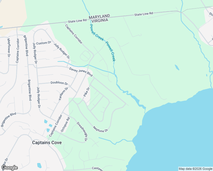 map of restaurants, bars, coffee shops, grocery stores, and more near 38046 Davey Jones Boulevard in Greenbackville