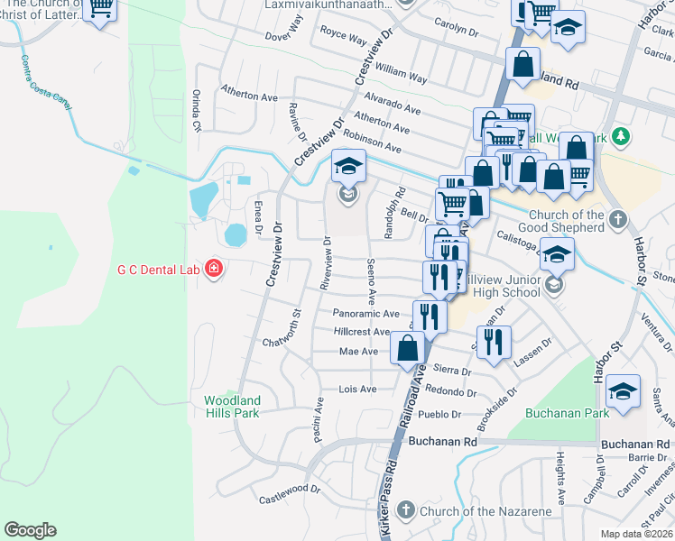 map of restaurants, bars, coffee shops, grocery stores, and more near 157 Manville Avenue in Pittsburg