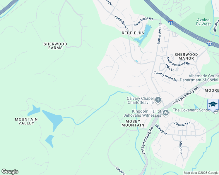 map of restaurants, bars, coffee shops, grocery stores, and more near 1097 Wintergreen Lane in Charlottesville