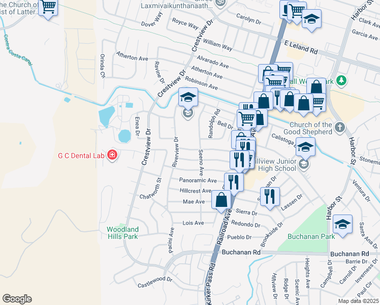 map of restaurants, bars, coffee shops, grocery stores, and more near 143 Lorraine Avenue in Pittsburg