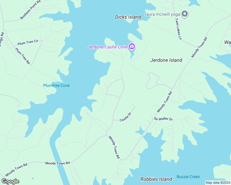 map of restaurants, bars, coffee shops, grocery stores, and more near 38 Jerdone Island Drive in Bumpass