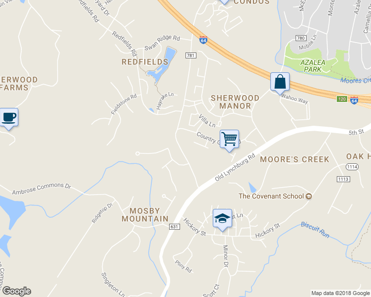 map of restaurants, bars, coffee shops, grocery stores, and more near 1169 Sunset Avenue Extended in Charlottesville