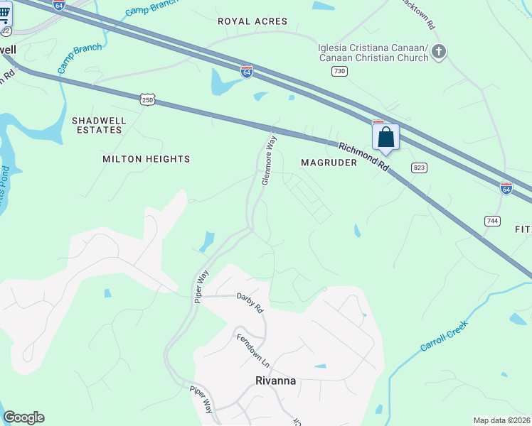 map of restaurants, bars, coffee shops, grocery stores, and more near 1039-1041 Glenmore Way in Albemarle