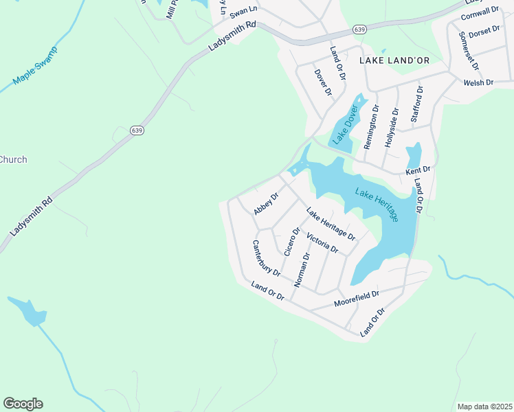 map of restaurants, bars, coffee shops, grocery stores, and more near 607 Abbey Drive in Ruther Glen