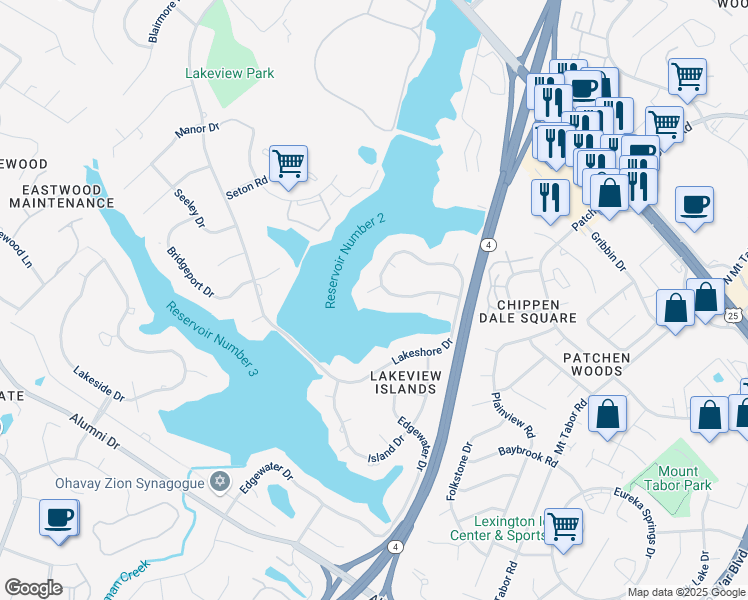 map of restaurants, bars, coffee shops, grocery stores, and more near 787 Harbor Point in Lexington