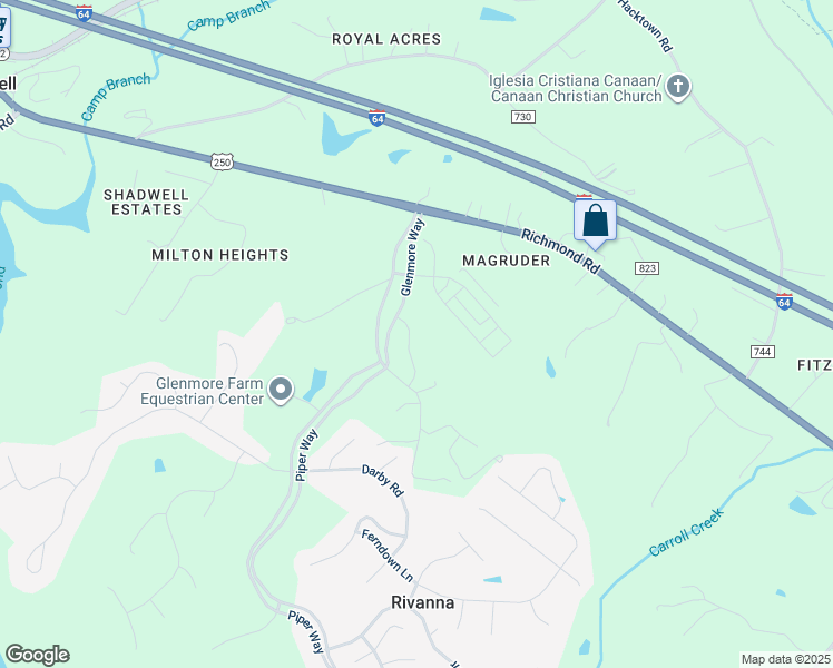 map of restaurants, bars, coffee shops, grocery stores, and more near 359 Winding Road in Keswick