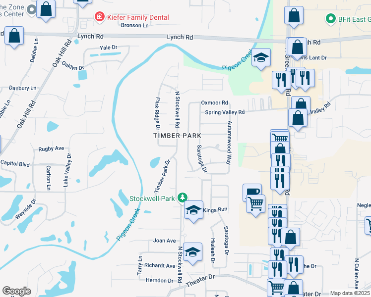 map of restaurants, bars, coffee shops, grocery stores, and more near 3028 Crossbow Lane in Evansville