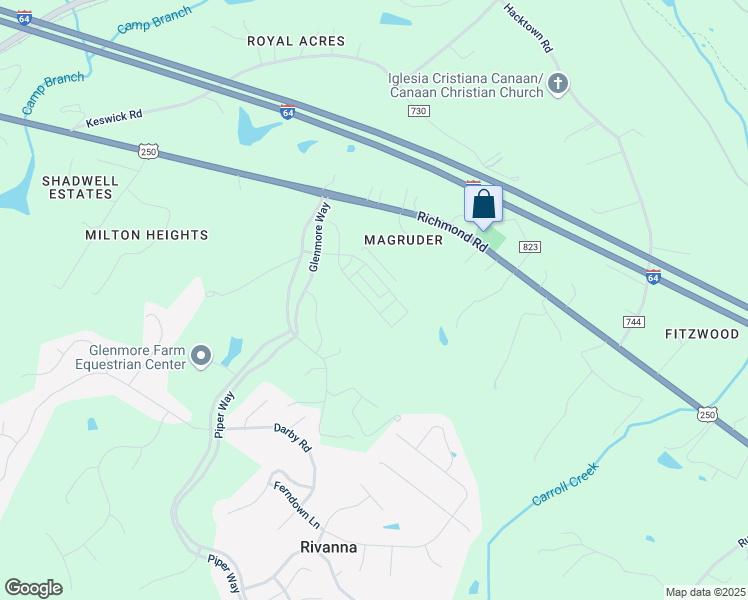 map of restaurants, bars, coffee shops, grocery stores, and more near 3486 Steamer Drive in Keswick