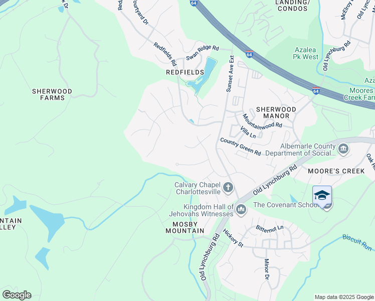 map of restaurants, bars, coffee shops, grocery stores, and more near 616 Bleeker St in Charlottesville