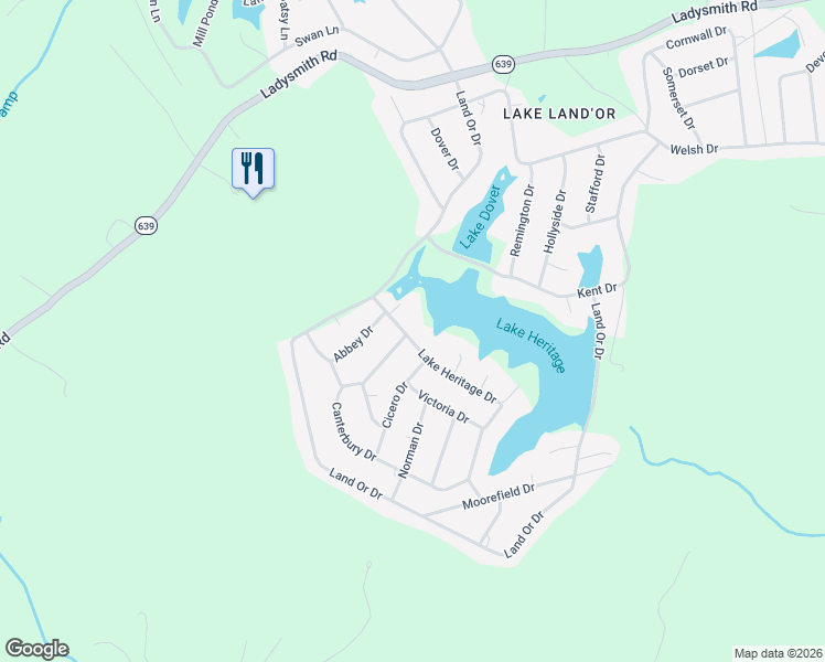map of restaurants, bars, coffee shops, grocery stores, and more near 968 Lake Heritage Drive in Ruther Glen