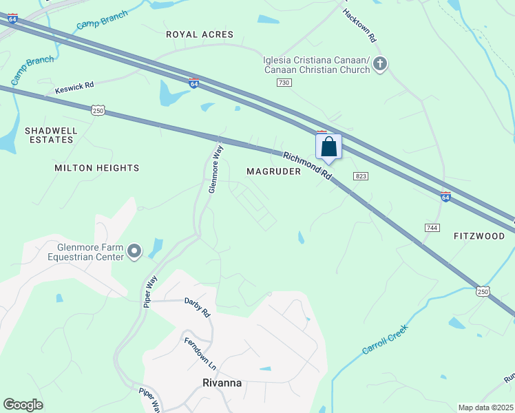 map of restaurants, bars, coffee shops, grocery stores, and more near 3486 Steamer Drive in Keswick