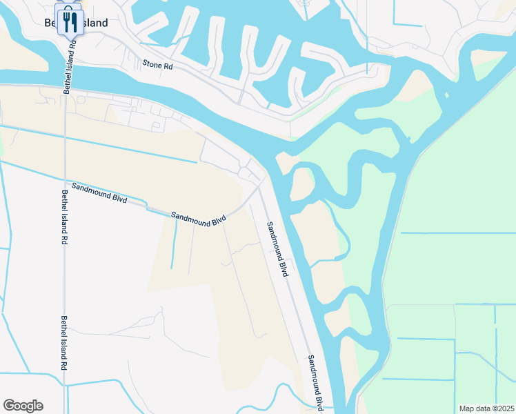 map of restaurants, bars, coffee shops, grocery stores, and more near 5575 Sandmound Boulevard in Oakley