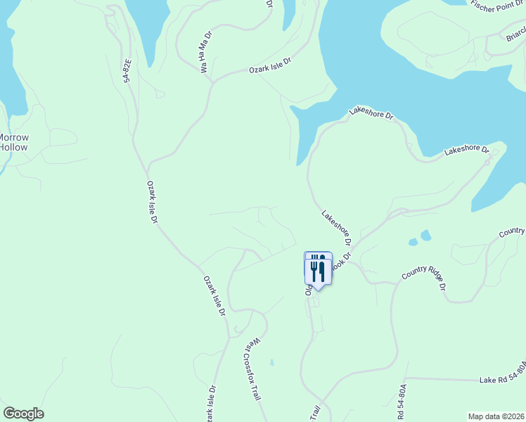 map of restaurants, bars, coffee shops, grocery stores, and more near 501 Fox Ridge Lane in Camdenton