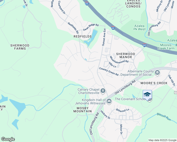map of restaurants, bars, coffee shops, grocery stores, and more near Bleeker St in Albemarle County