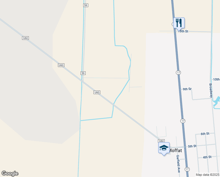 map of restaurants, bars, coffee shops, grocery stores, and more near 704 Mayor Patricia Reigel Boulevard in Moffat
