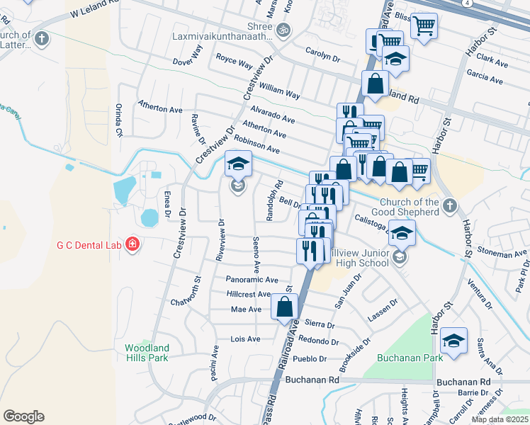 map of restaurants, bars, coffee shops, grocery stores, and more near 142 Randolph Road in Pittsburg