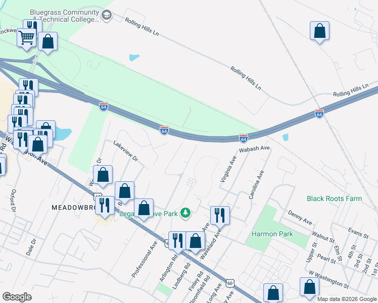 map of restaurants, bars, coffee shops, grocery stores, and more near 81 Bon-Haven Avenue in Winchester