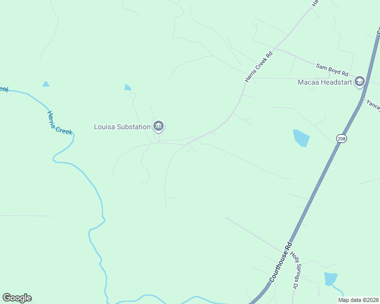 map of restaurants, bars, coffee shops, grocery stores, and more near 1371 Harris Creek Road in Louisa