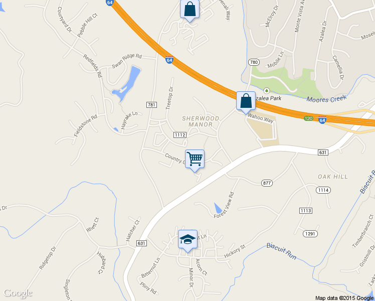 map of restaurants, bars, coffee shops, grocery stores, and more near 667 Country Green Road in Charlottesville