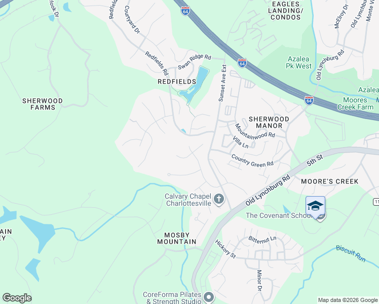 map of restaurants, bars, coffee shops, grocery stores, and more near 1146-1284 Sunset Avenue Extended in Charlottesville