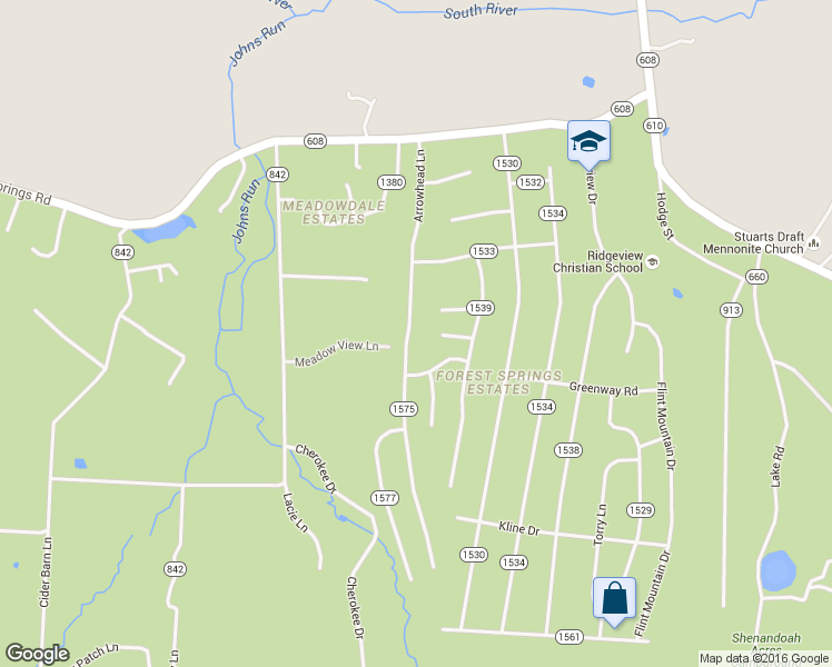 map of restaurants, bars, coffee shops, grocery stores, and more near 168 Arrowhead Lane in Stuarts Draft