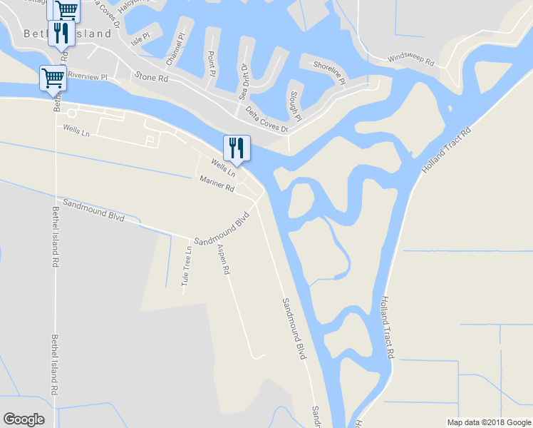map of restaurants, bars, coffee shops, grocery stores, and more near 5614 Sandmound Boulevard in Oakley