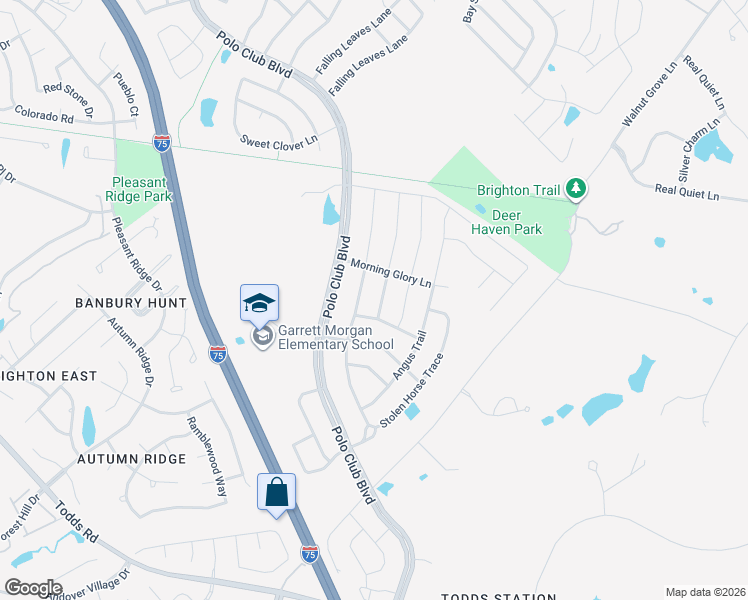 map of restaurants, bars, coffee shops, grocery stores, and more near 3561 Polo Club Boulevard in Lexington