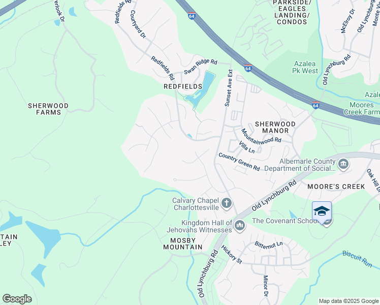 map of restaurants, bars, coffee shops, grocery stores, and more near 275 Pfister Ave. in Charlottesville