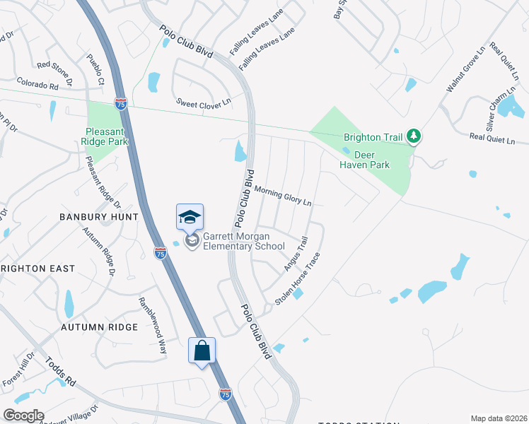 map of restaurants, bars, coffee shops, grocery stores, and more near 3561 Polo Club Boulevard in Lexington